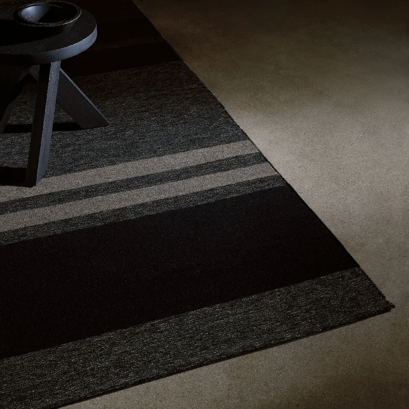 Lounge Chic Multi Stripe Area Rug - Black Marl/Black/Flint