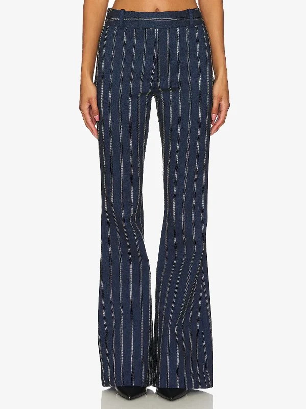 Luxe Comfort Bootcut Pant In Indigo Stripe