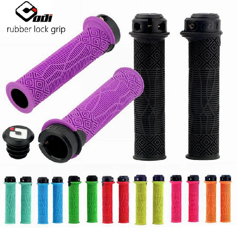 Classic Series ODI MTB Bicycle Grip Lock 22.2mm Rubber Handlebar Grips Soft Antislip End Fit Fold BMX XC Balance Bicycle grip Bike Accessories