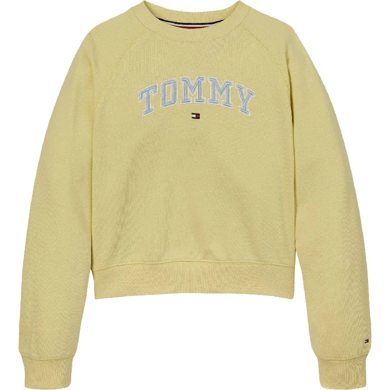 Modern Comfort Tommy Hilfiger Lemon Zest Varsity Embroidered Crewneck
