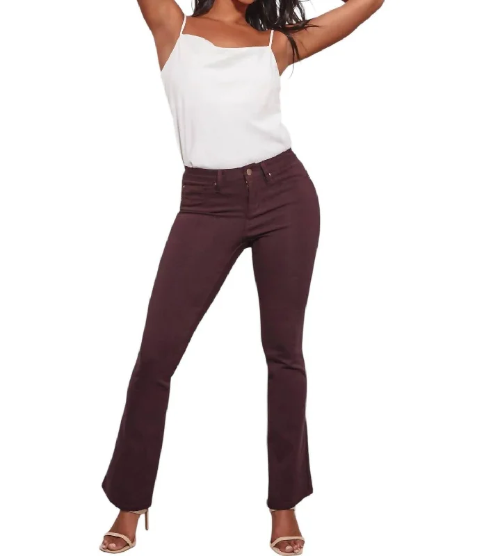Casual Chic Looks Missy Hyperstretch Bootcut Pants In Dark Berry