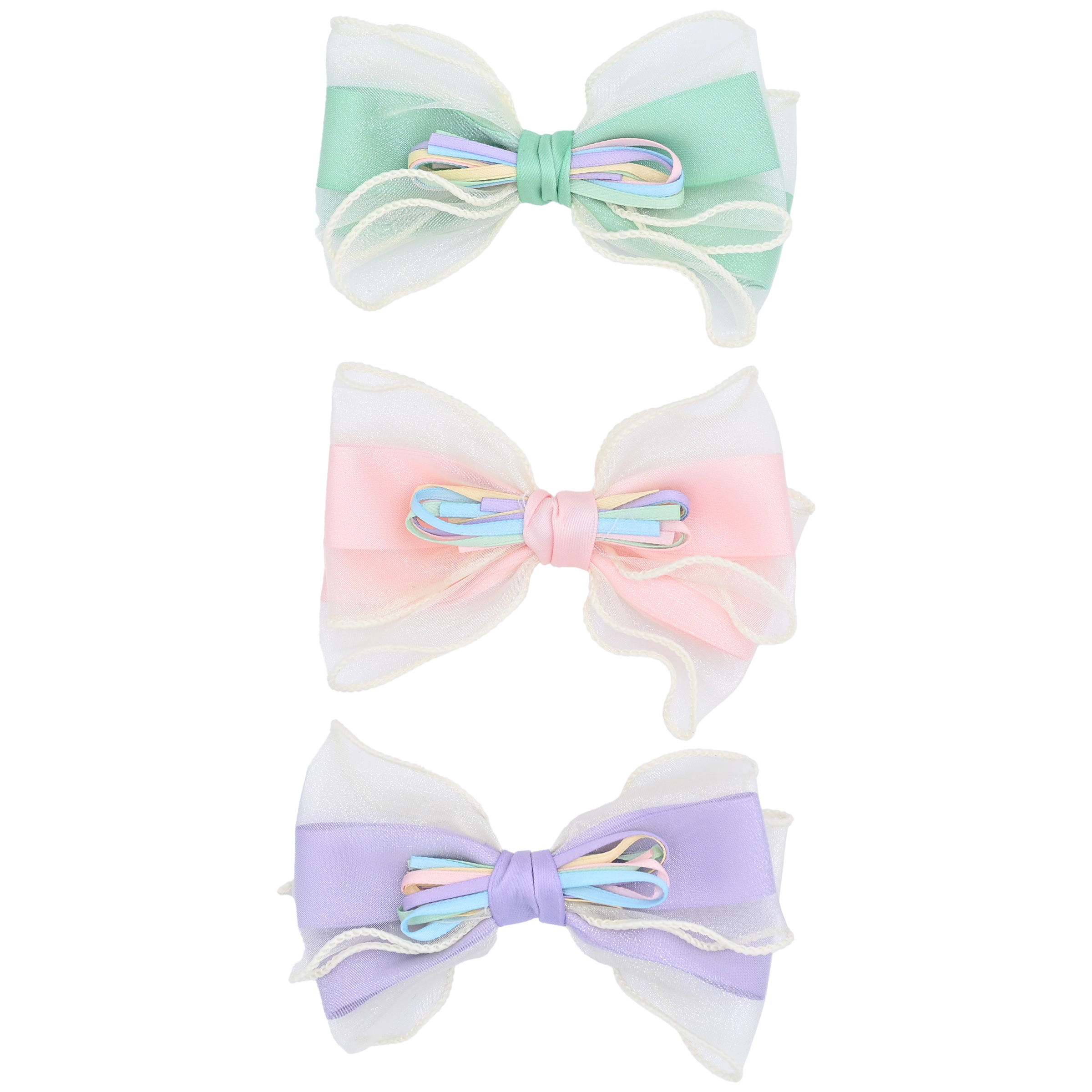 Economic Outlook Multicolor Ribbon Bow Hairclip Set