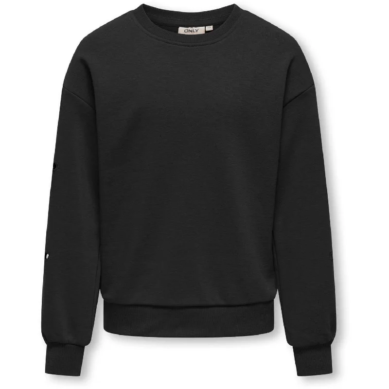 Classic Retro kids ONLY Black Winnie Life O-Neck Sweatshirt