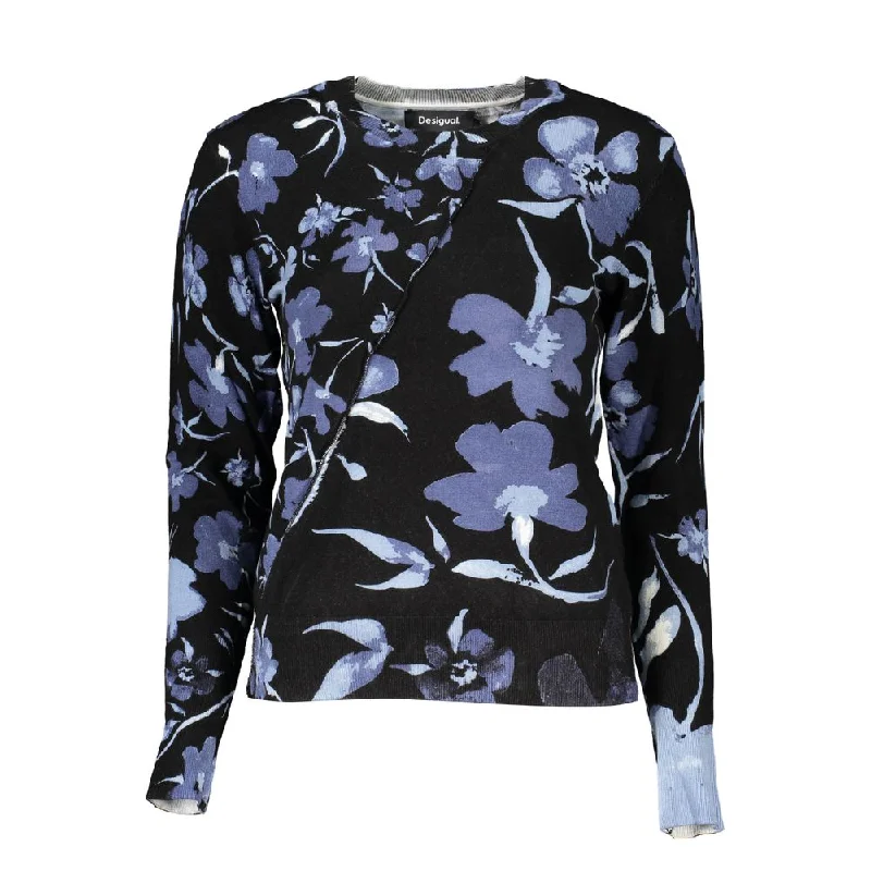 Simple Chic Desigual Chic Contrasting Crew Neck Women's Sweater