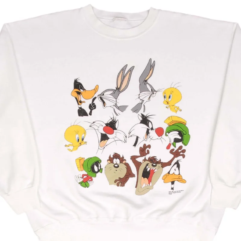 Easy Chic Wear VINTAGE LOONEY TUNES TAZ TWEETY MARVIN BUGS DAFFY SWEATSHIRT 1994 SIZE XL