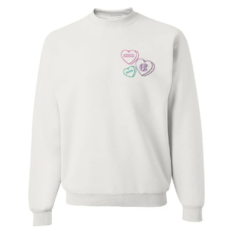 Windbreaker fashion Monogrammed 'Valentine Hearts' Crewneck Sweatshirt