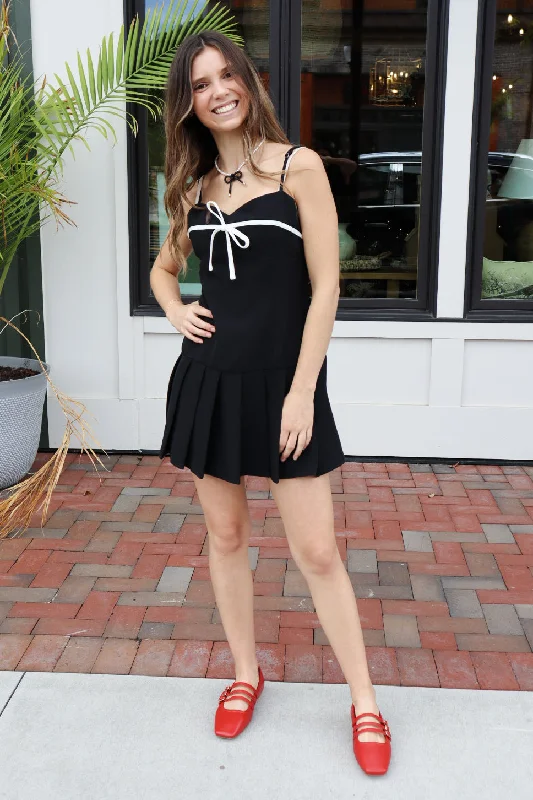 Comfortable Sweaters Black Game Day Dress