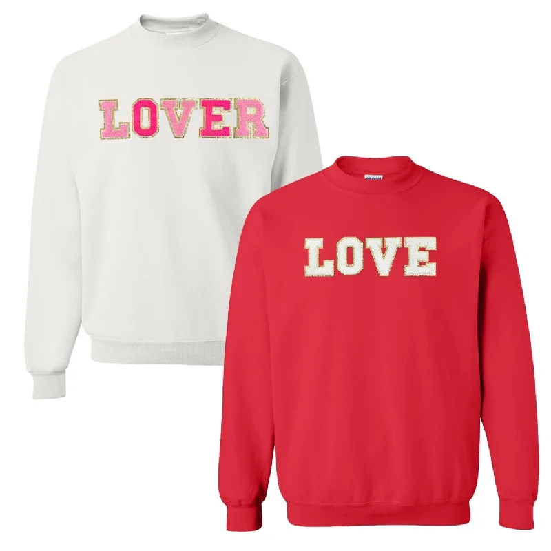 High-end Customization Love/Lover Letter Patch Crewneck Sweatshirt