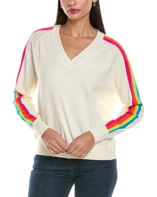 Floral Prints Anna Kay Rainbow Stripe Cashmere-Blend Sweater