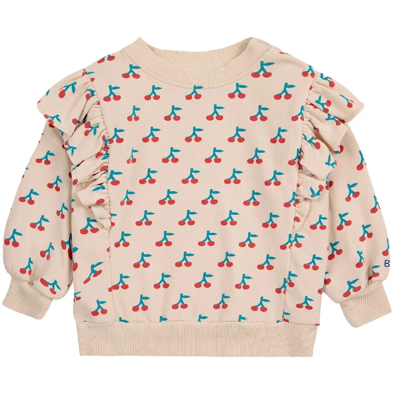 Autumn Selection Bobo Choses White Cherry All Over Ruffle Crewneck