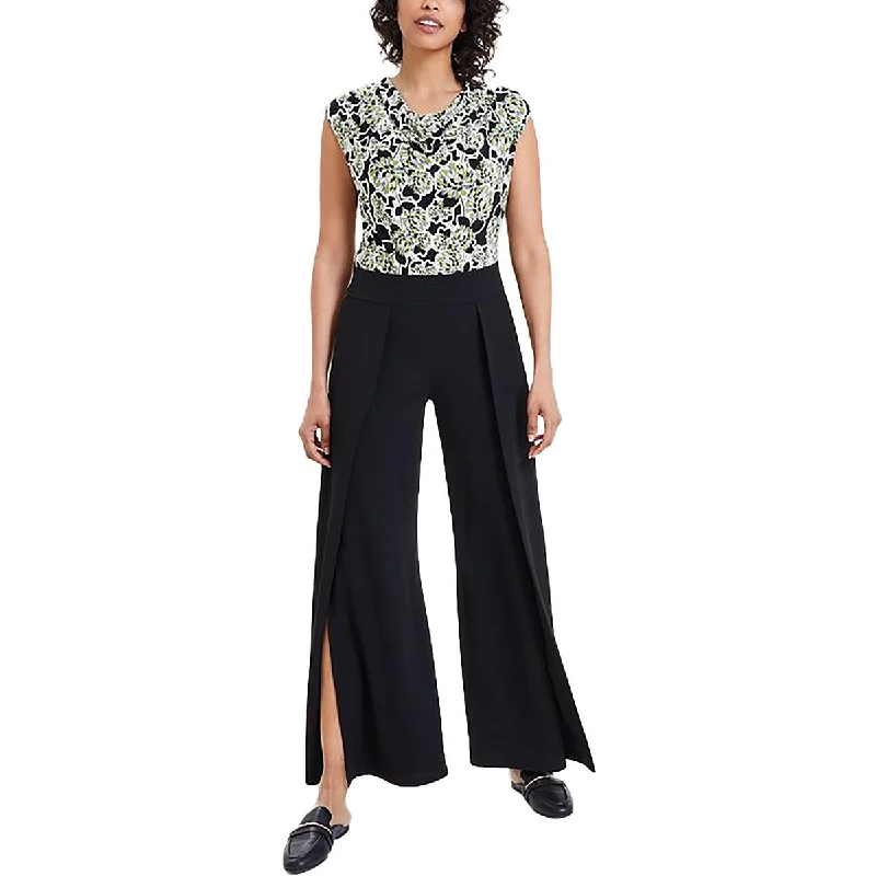 Short Design Womens Solid High Rise Palazzo Pants