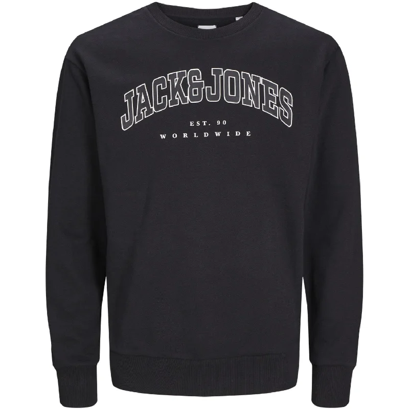 Comfortable And Casual Jack & Jones Junior Black caleb Varsity Sweatshirt