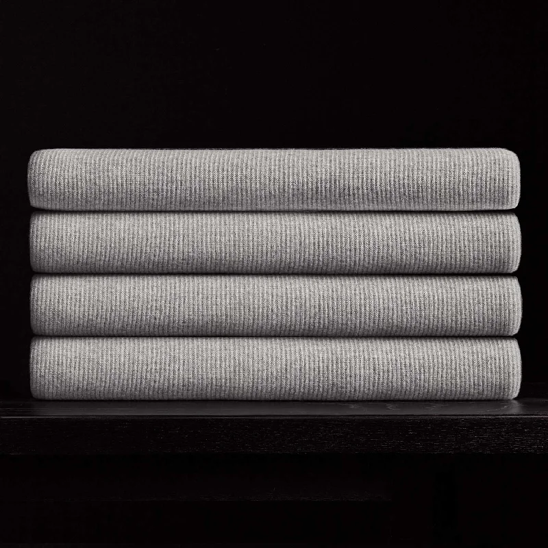 High-end Fabrics Cashmere Waffle Blanket - Heather Grey