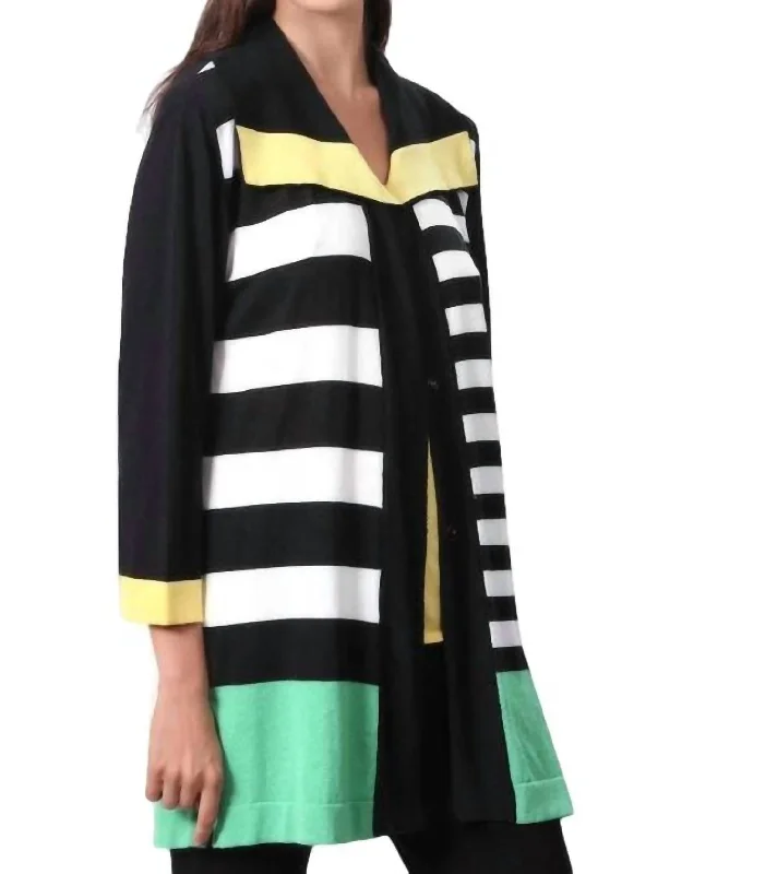 High-quality Fabrics Citrus Twist Long Cardigan In Multi