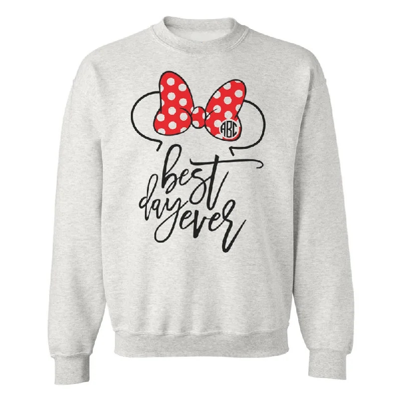 French Style Monogrammed 'Minnie Best Day Ever' Crewneck Sweatshirt