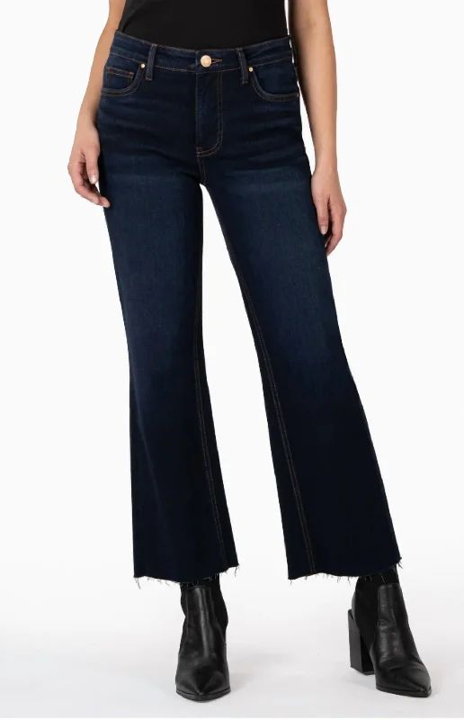 Goddess Outfit Kelsey High Rise Flare With Inset Leg Jeans In Investing