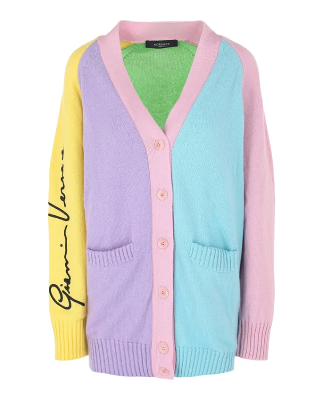 Fashion Expert Colorblock Cashmere Cardigan