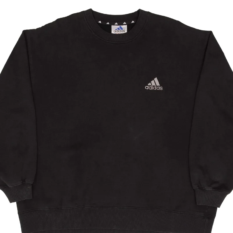 Classic Series VINTAGE ADIDAS CLASSIC BLACK CREWNECK SWEATSHIRT 1990S SIZE XL