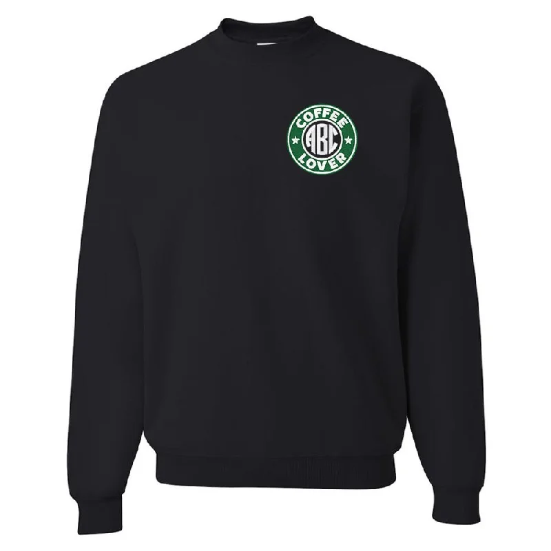 Classic And Versatile Monogrammed Coffee Lover Crewneck Sweatshirt