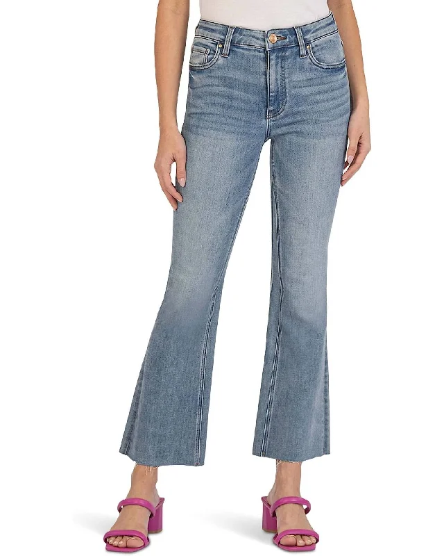 Party Wear Kelsey High Rise Fab Ab Ankle Flare Jeans In Comprehensive Wash