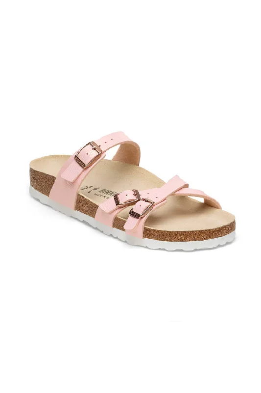 Cool Summer Birkenstock Franca Birko-Flor Embossed Sandals for Women in Pink Lizard | 1026458