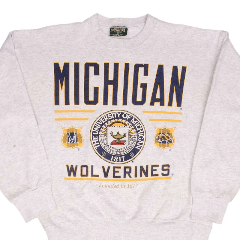 Stylish Fit VINTAGE NCAA UNIVERSITY OF MICHIGAN WOLVERINES SWEATSHIRT 1990S SIZE MEDIUM