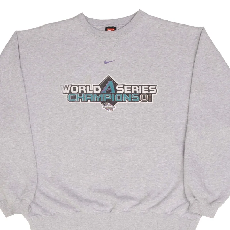 Soft Comfort VINTAGE NIKE MLB ARIZONA DIAMONDBACKS WORLD CHAMPS 2001 SWEATSHIRT SIZE LARGE