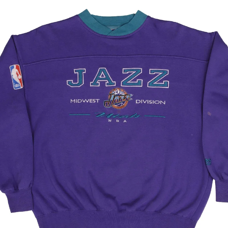 Soft Textures VINTAGE NBA UTAH JAZZ EMBROIDERED SWEATSHIRT 1990S SIZE XL