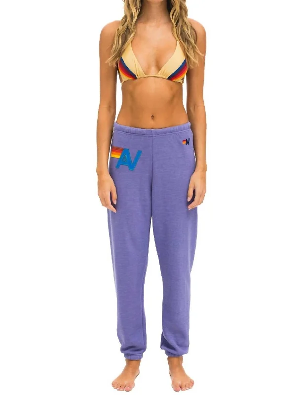 Casual Street Logo Stitch Sweatpant In Lavender