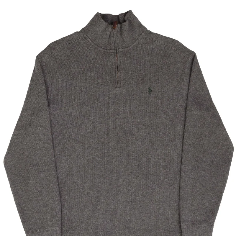 Cozy Dress VINTAGE POLO RALPH LAUREN DARK GREY QUARTER 1/4 ZIP SWEATER 1990S SIZE MEDIUM Cozy Dress VINTAGE POLO RALPH LAUREN DARK GREY QUARTER 1/4 ZIP SWEATER 1990S SIZE MEDIUM