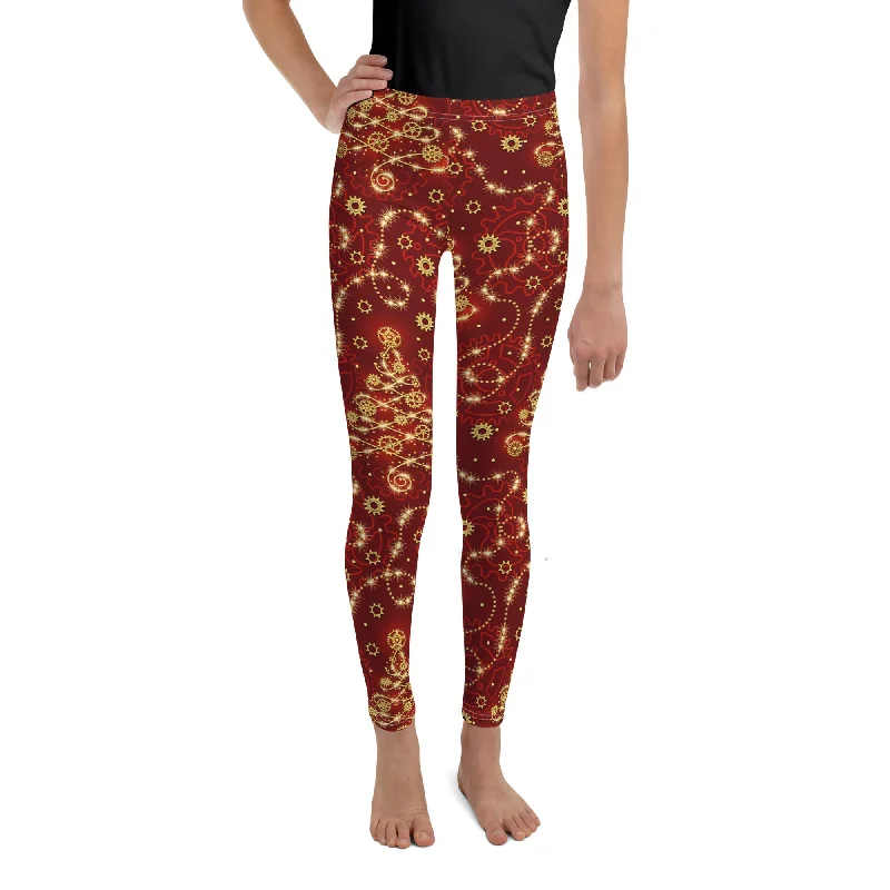 Warm Wear Steampunk Christmas Youth Leggings