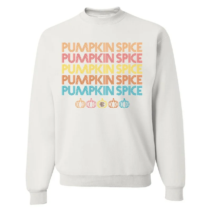 Celebrity Style Monogrammed 'Retro Pumpkin Spice' Crewneck Sweatshirt