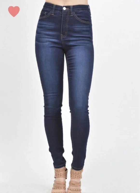 Noble Temperament Ellie High Rise Super Skinny Jeans In Denim