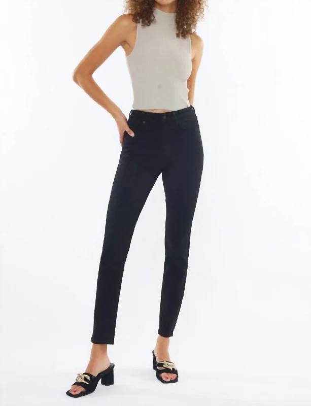 Personal Design Ariel High Rise Black Cigarette Jeans In Grey