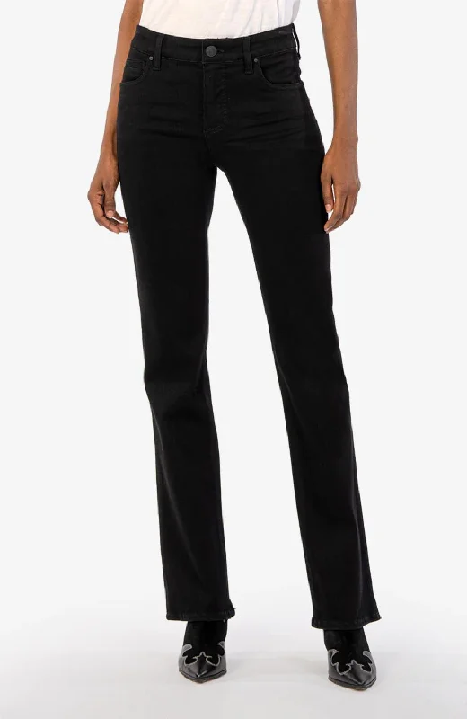 Elegant Casuals Ana High Rise Rab Ab Flare Jeans In Black