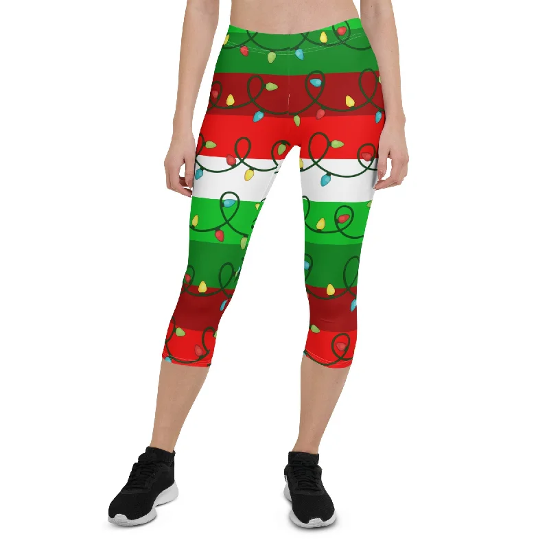 Sports Cool Festive Christmas Lights Capris
