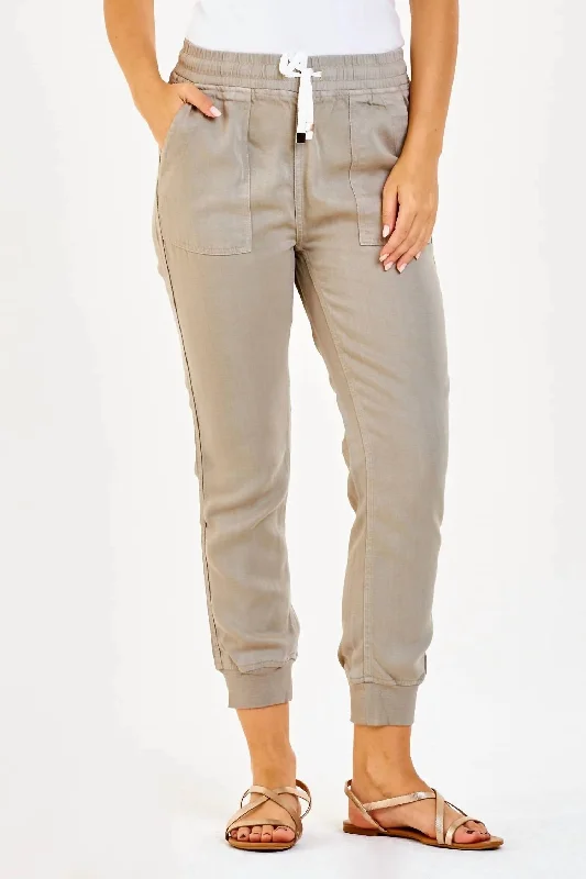 Comfortable Jeans Jacey High Rise Jogger Pants In Desert Sage