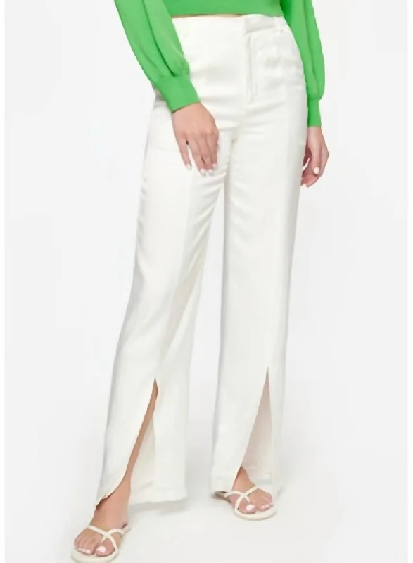 Elegant Style Amelie Twill Pant In White