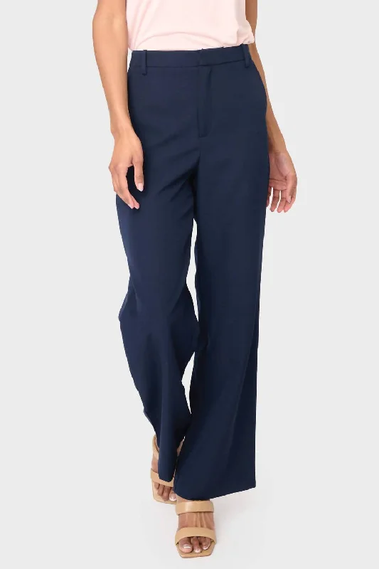 Denim Design Navy Stretch Twill Trouser In Blue