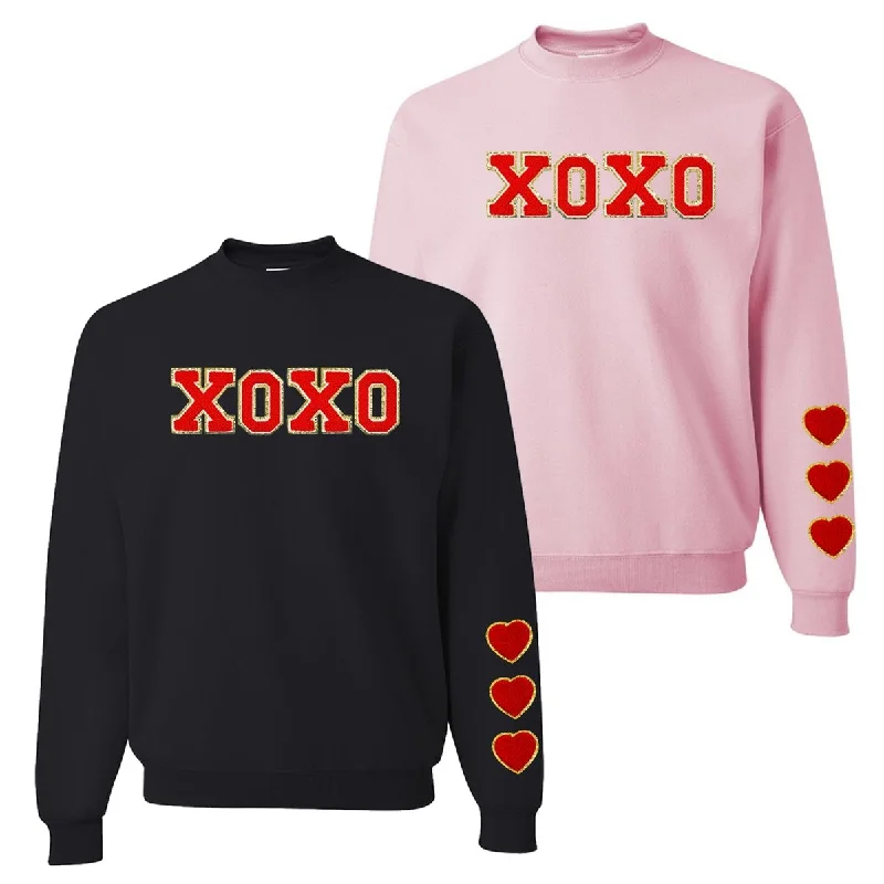 Personalized Clothing XOXO Red Letter Patch Crewneck Sweatshirt