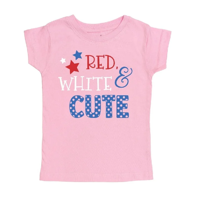 Casual Style Girls Red White & Cute T-Shirt