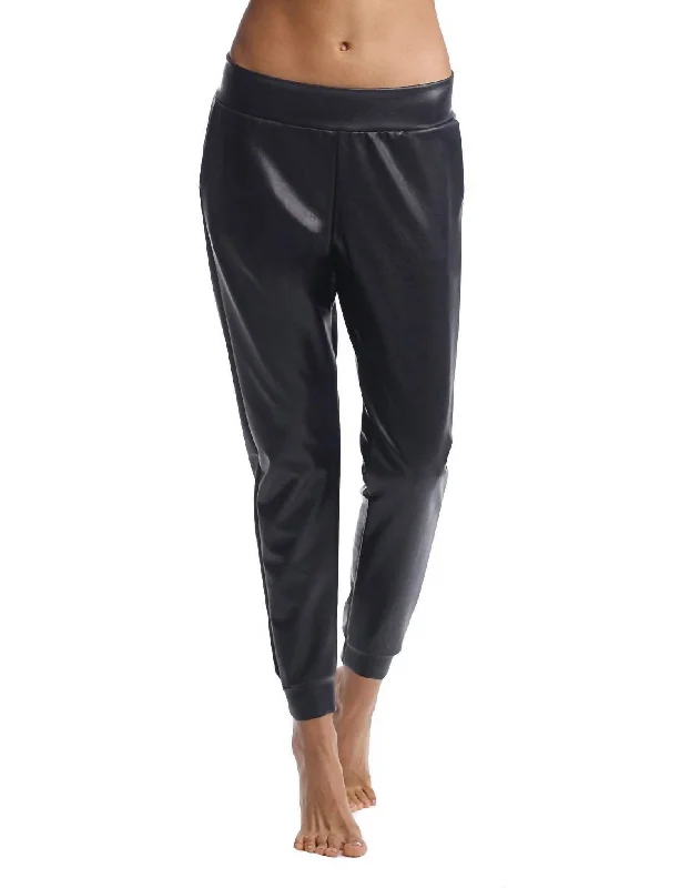 Youthful Faux Leather Jogger In Black