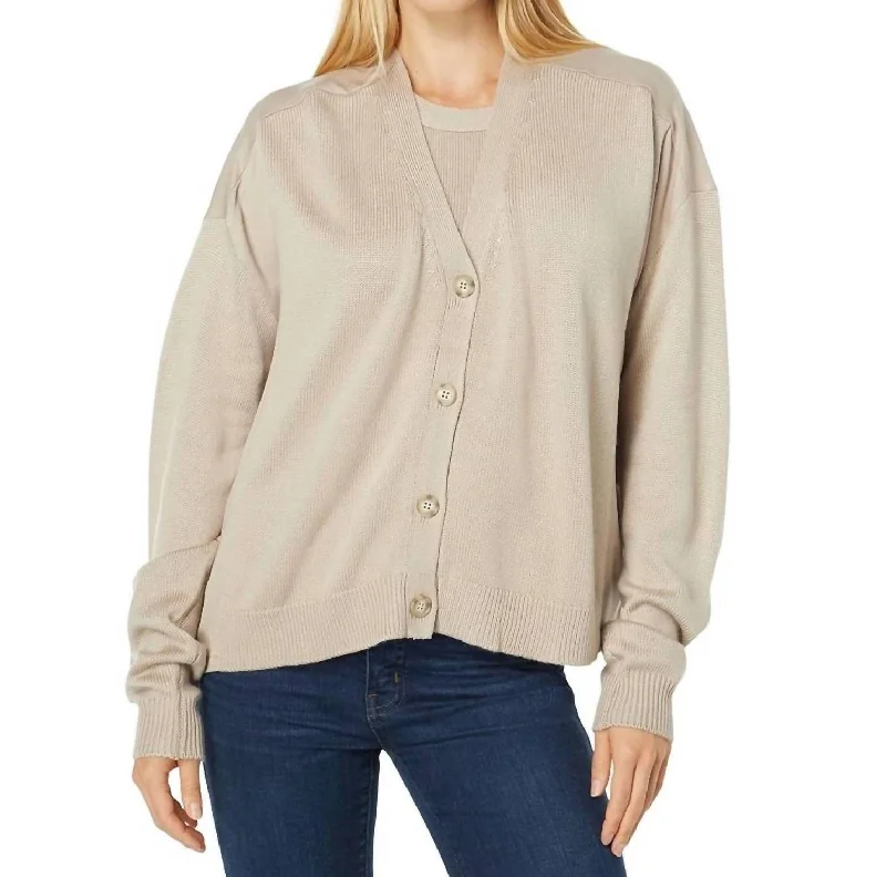 Casual Style Corinne Cardigan In Latte