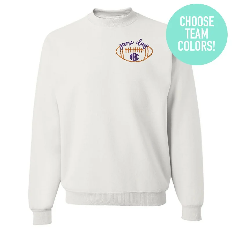 Comfortable Fitwear Monogrammed Football Game Day Crewneck Sweatshirt