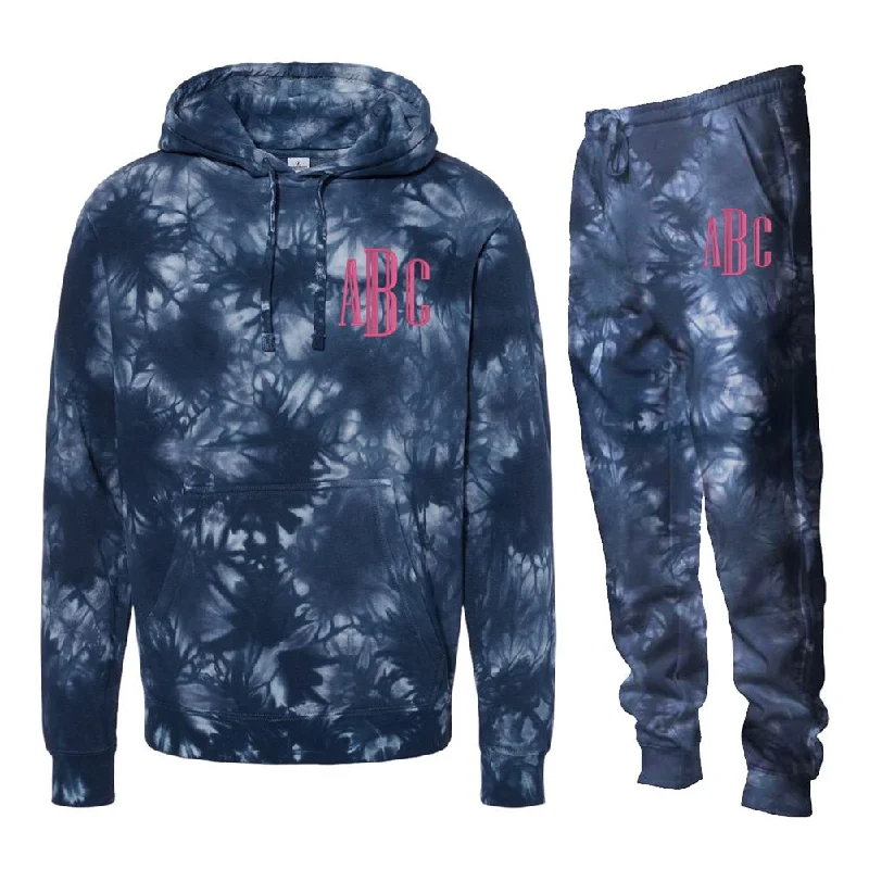 Fashionable Items Monogrammed Tie Dye Hoodie Jogger Set Package