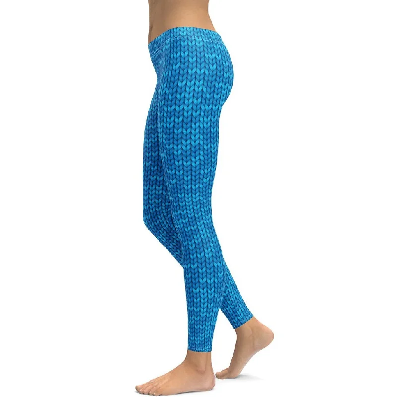 Soft Feel Knitted Print Pattern Leggings