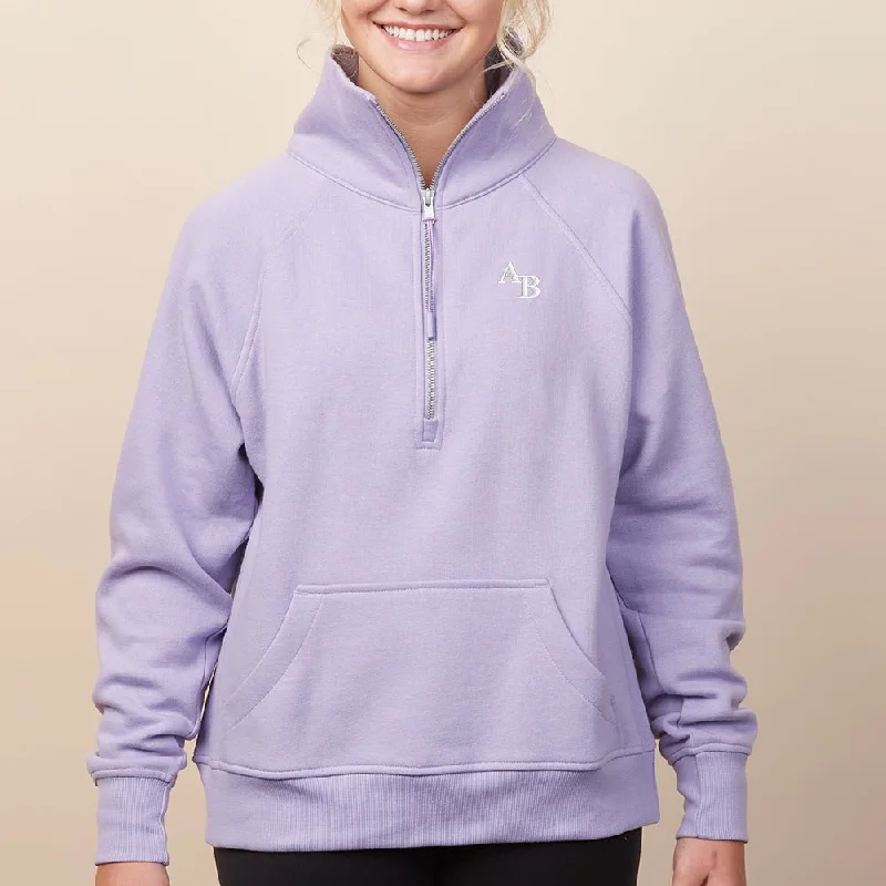 Personalized Wear Monogrammed Pocket Quarter Zip Sweatshirt