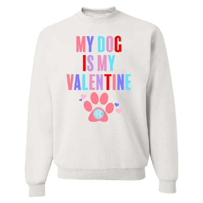 Fashion Must-have Monogrammed 'My Dog Is My Valentine' Crewneck Sweatshirt