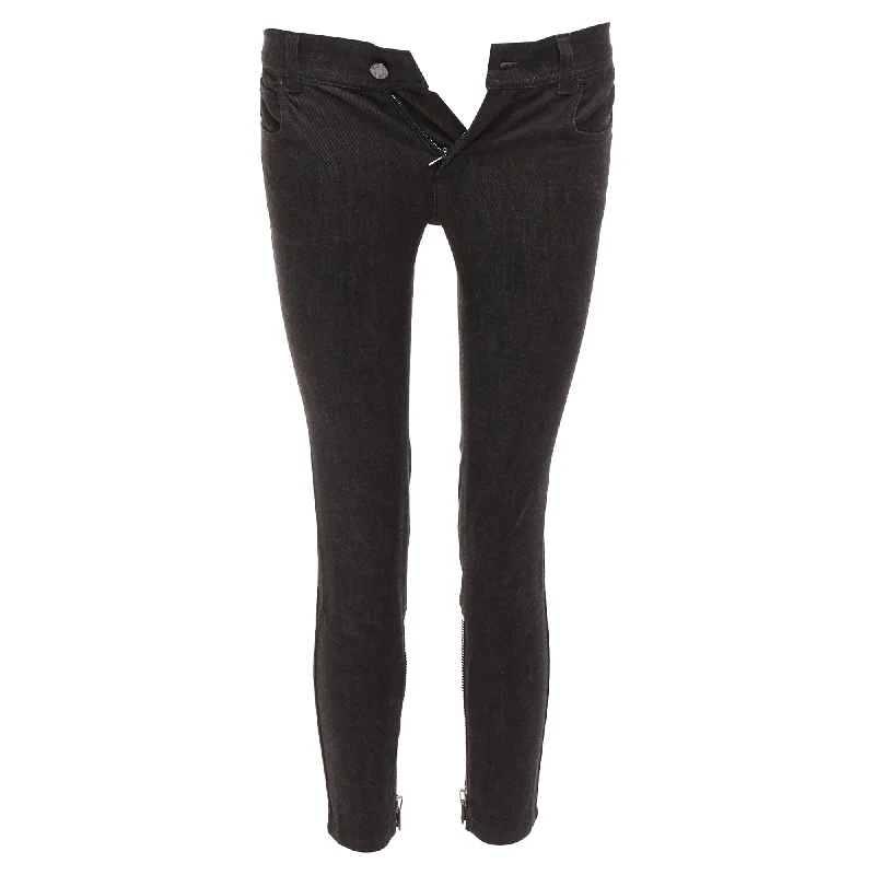 Light Layers Tom Ford Cotton Blend Silver Staple Embellished Skinny Jeans