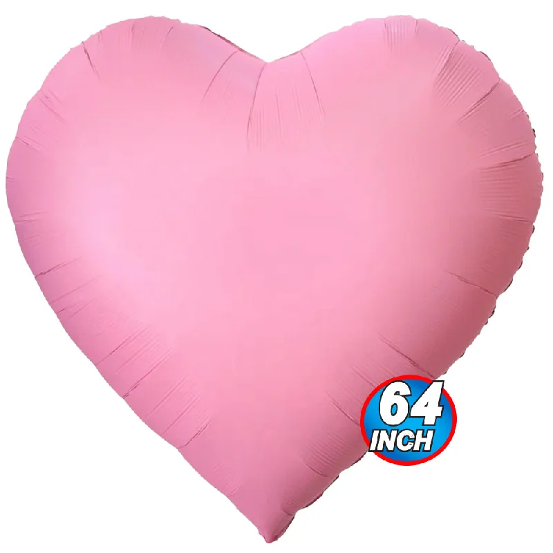 Soft Fabric Looks 64 inch GIANT PERSON SIZE HEART - BABY PINK